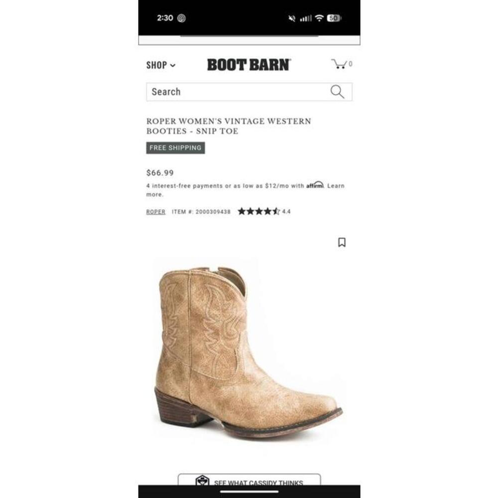New in box women's 7.5 roper boots - Picture 7 of 7
